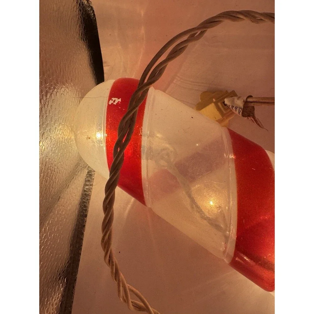 Blow Mold 15 Lighted Candy Canes & Peppermint Christmas Hanging String Lights